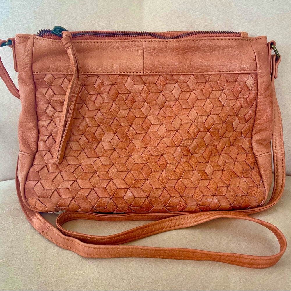 NWOT Day & Mood Leather Woven Crossbody Bag